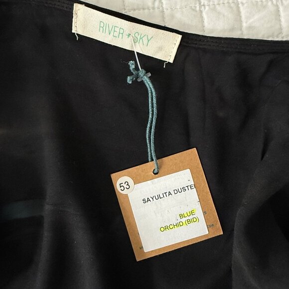 River + Sky Sayulita Duster Blue Orchid Tie-Dye Open Front Lightweight Kimono Ca - Picture 3 of 8